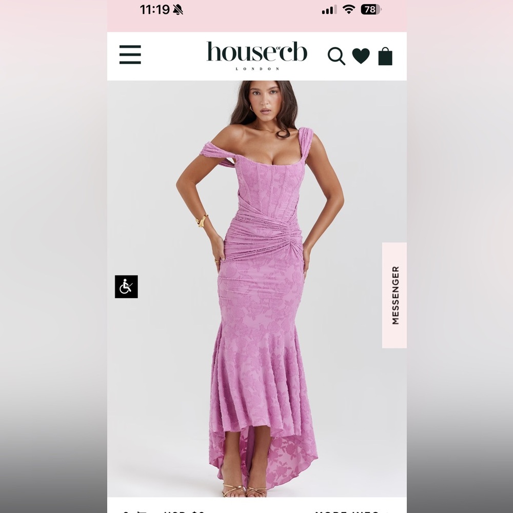 House of CB 'Cesca' floral pink dress XS